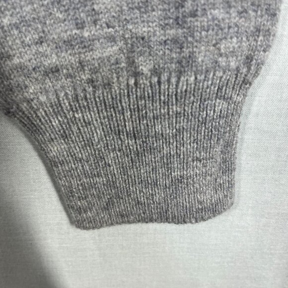 Johnston of Elgin Made in Scotland Sweater Mens Size 46 Gray Wool Pullover Crew - Picture 5 of 8
